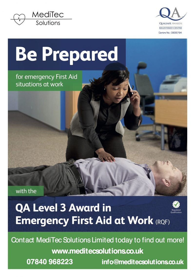 QA Level 3 Award in Emergency First Aid at Work Training