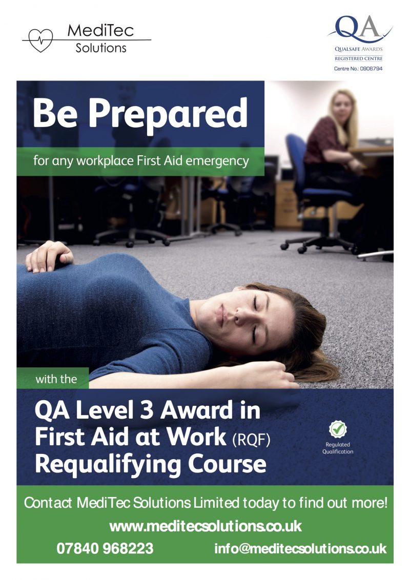 QA Level 3 Award in First Aid at Work Requalifying Course Training