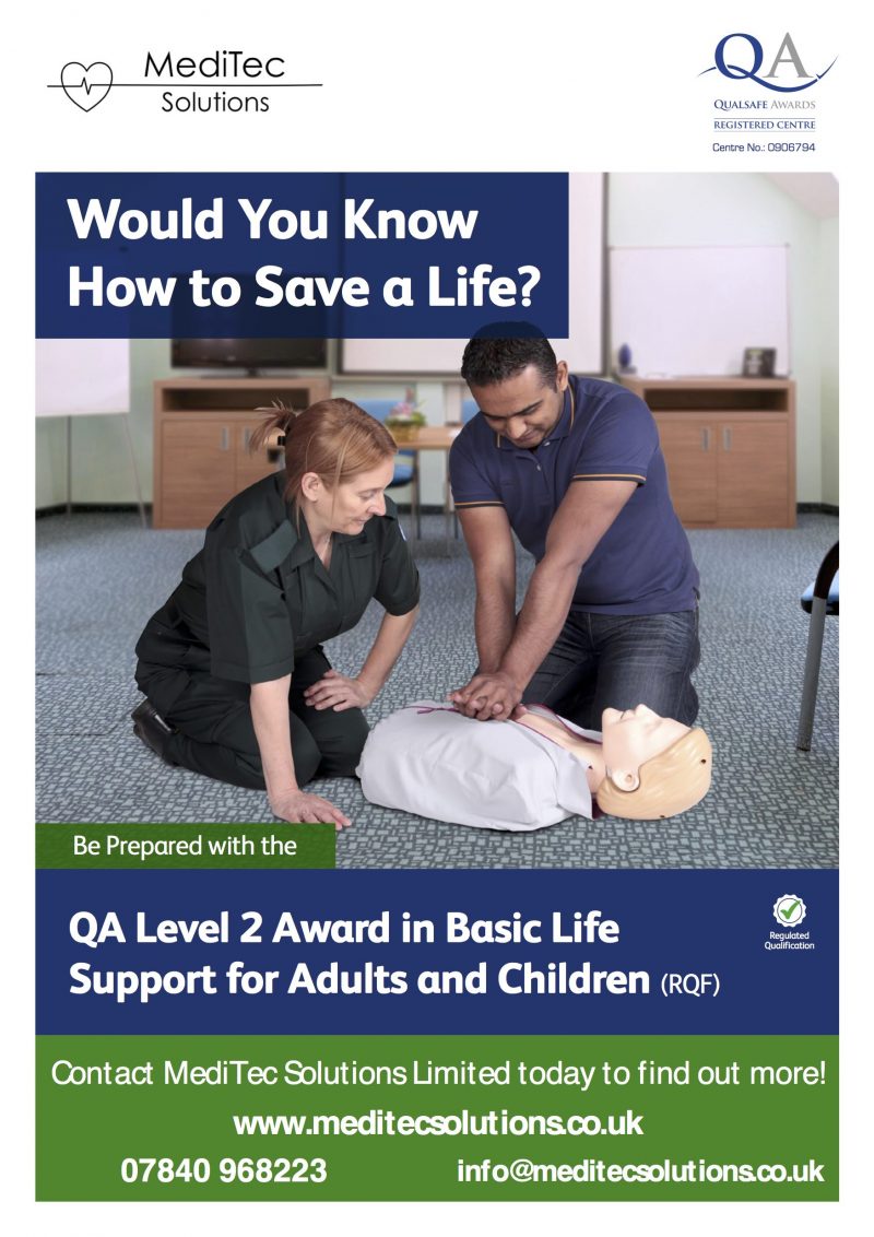 QA Level 2 Award in Basic Life Support for Adults and Children Training